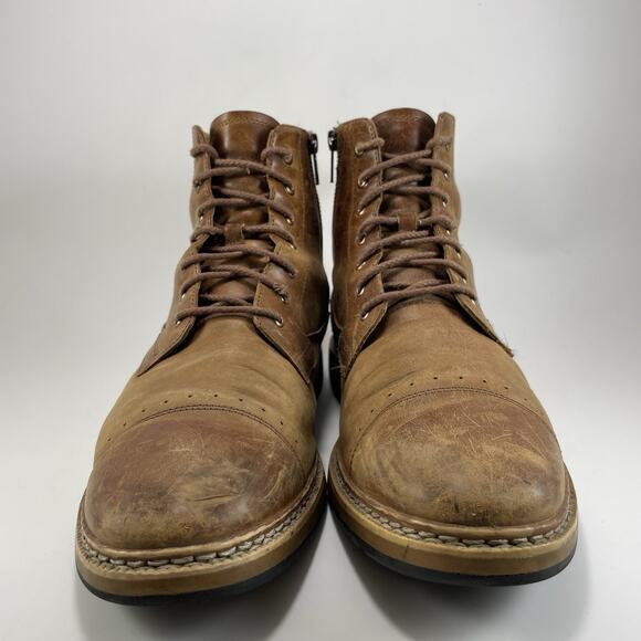 Timberland West Haven Boots Mens Size 9.5 Brown Leather Lace Up Side Zip Cap Toe - Picture 2 of 11